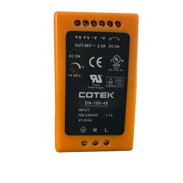COTEK DN 100 48 DIN rail power supply 100 240V AC 1.1A 47 63Hz 48V DC 2.0A NEW
