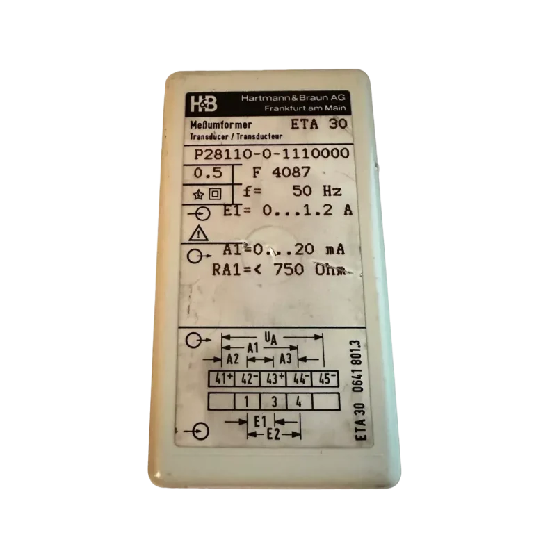 H&B Hartmann & Braun measuring transducer, ETA 30, P28110 0 1110000