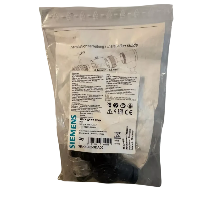 Siemens socket 3RK1902 3DA00 socket 24Volt 7 8 inch angled 5 pin 1.5mm² NEW